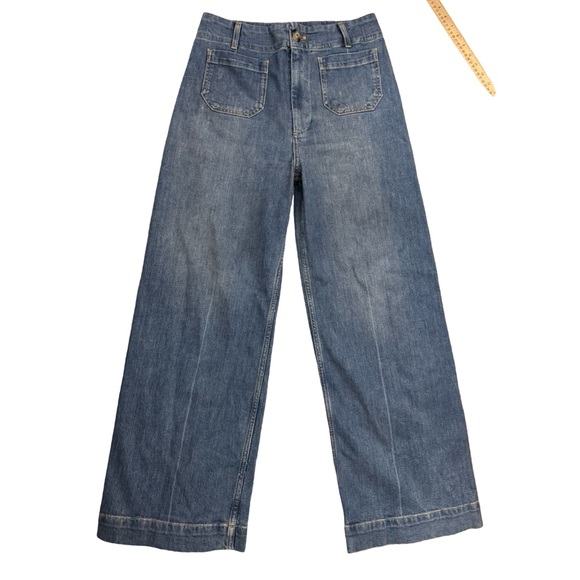 Anthropologie Pilcro The Skipper Jeans Wide-Leg High Rise Blue Size 29 Tall - Picture 5 of 16